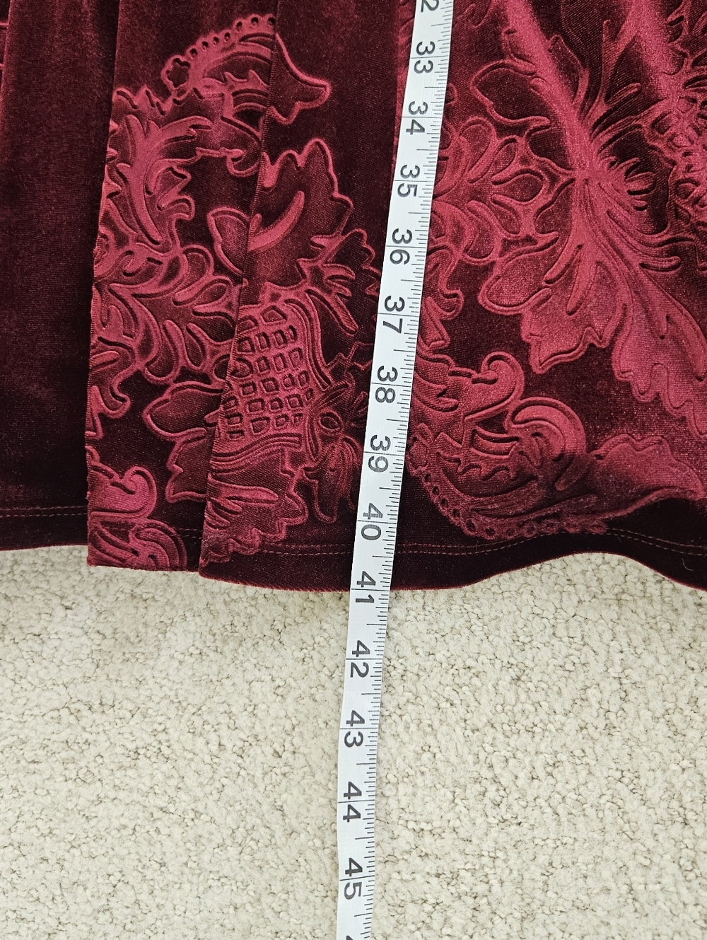 Torrid Faux Wrap Dress Velvet Burgundy Surplice 3/4 Sleeve Dark Romance Womens 3 - Picture 6 of 8